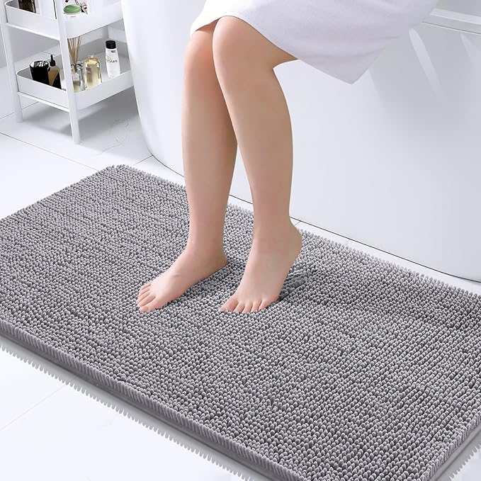 OLANLY Large Bathroom Rugs 45x27, Extra Soft Absorbent Chenille Bath Rugs by OLANLY