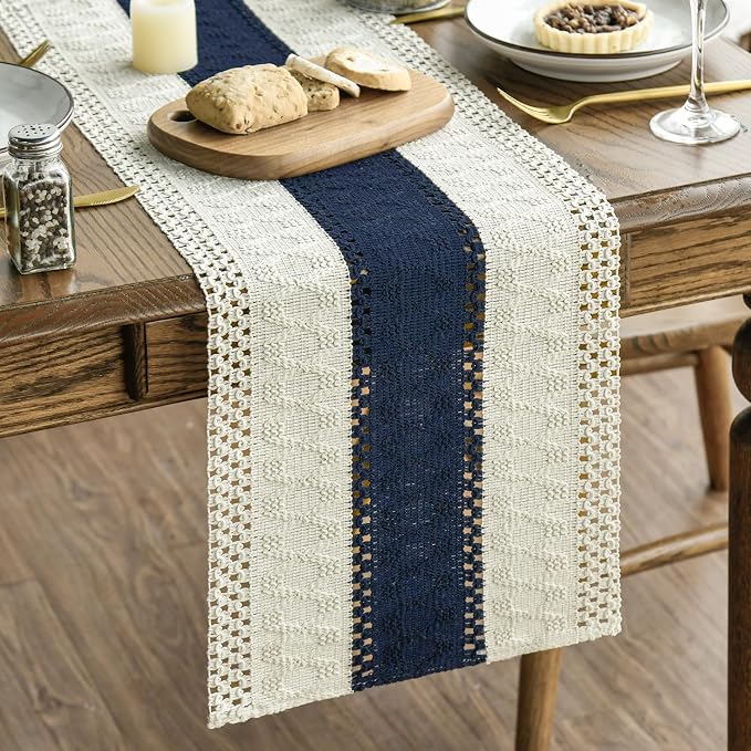 Artoid Mode Dark Blue Farmhouse Rustic Table Runner 12x48 Inch | Seasonal by ArtoidMode