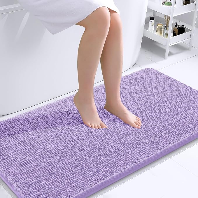 OLANLY Bathroom Runner Rugs 44x24, Soft Absorbent Chenille Bath Rugs, Rubber by OLANLY