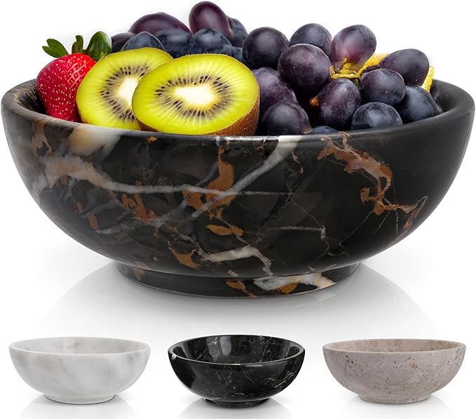 Gusto Nostro 8" Luxury Black Marble Decorative Bowl by GustoNostro
