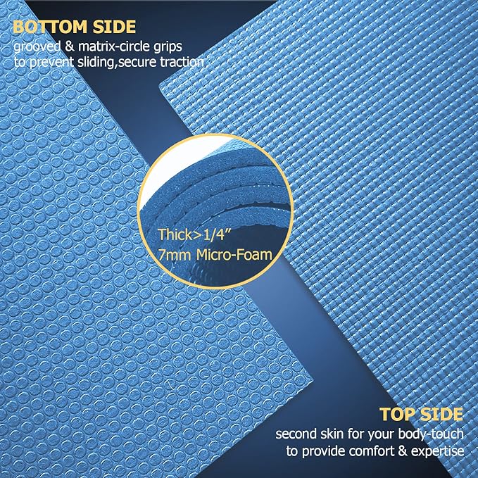 GXMMAT Large Yoga Mat 12'x6'/10'x6'/6'x8', Extra Thick Workout Mats - Image 4