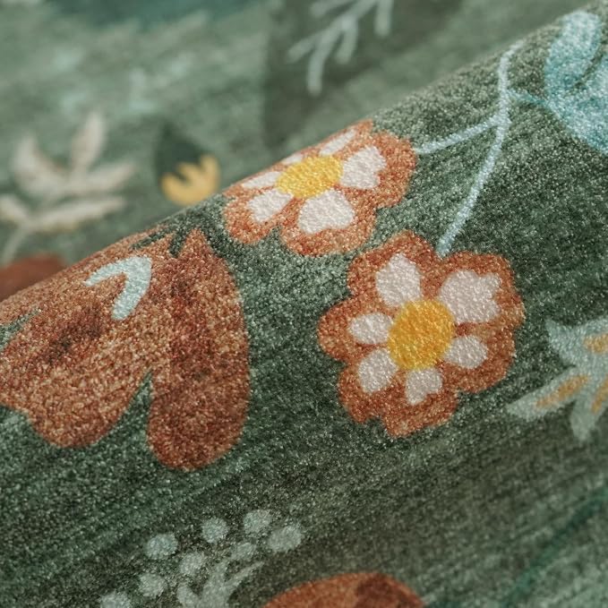 Washable 2'6x12 Hallway Runner Rug: Soft Entryway Kitchen Floral Runners Non - Image 5