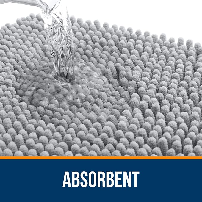 OLANLY Large Bathroom Rugs 44x32, Extra Soft Absorbent Chenille Bath Rugs - Image 4