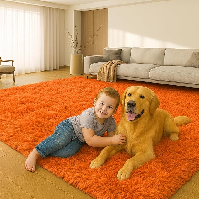 5x7 Plush Fluffy Area Rugs, Large Soft Carpet, Upgraded Non-Slip Rectangular Rug by Mtandyx