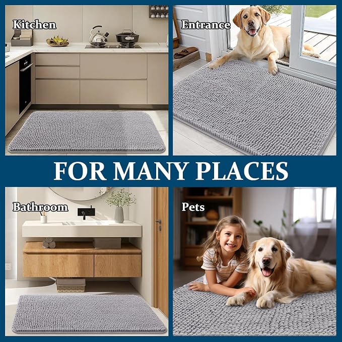 OLANLY Dog Door Mat for Muddy Paws 44x32, Absorbs Moisture and Dirt, Absorbent - Image 8