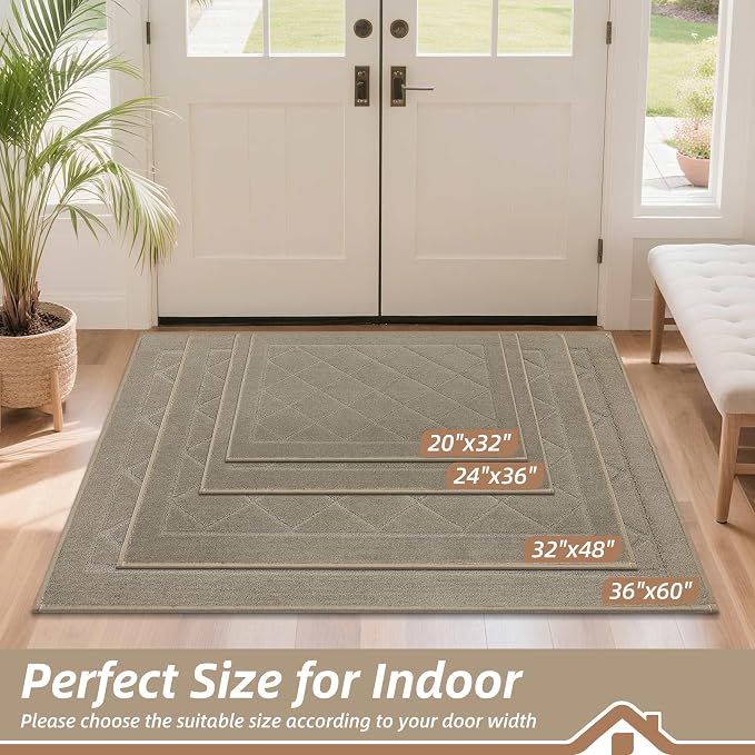 BEQHAUSE Dirt Trapper Door Mat 36" x 60", Doormat Non-Slip Entryway Rugs - Image 2