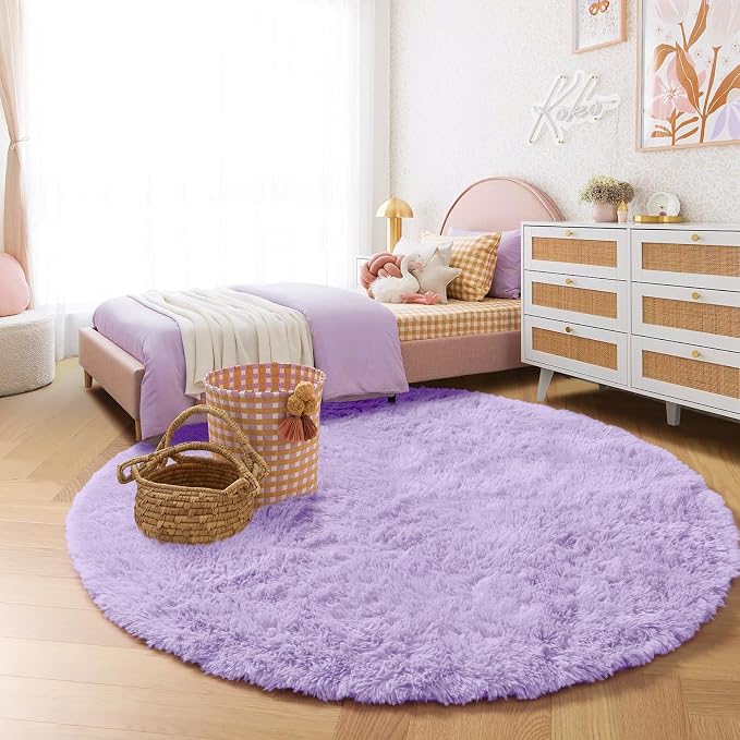Amdrebio Light Purple Large Round Rugs 8Ft - Image 7