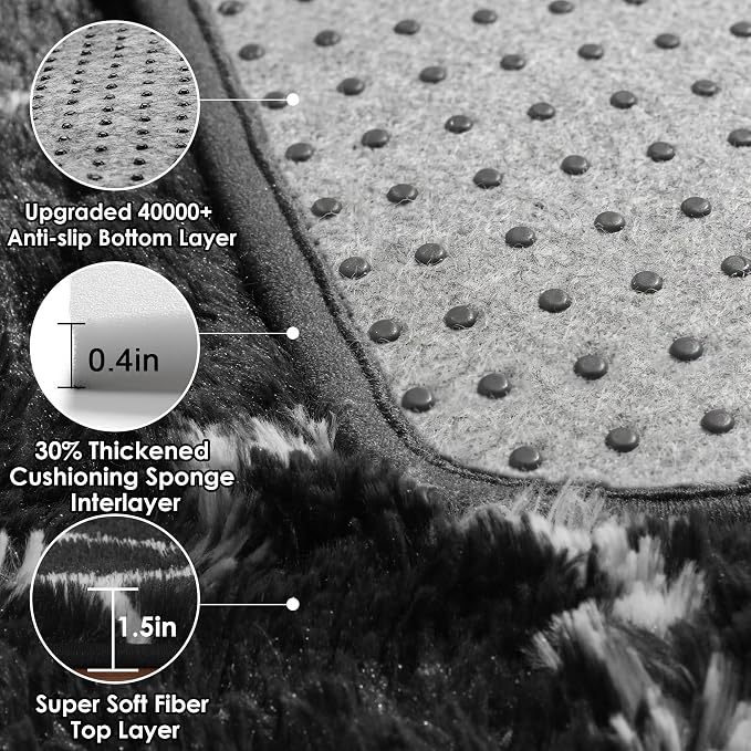 ONASAR Large Area Rugs for Living Room, 7x10 Black and White Rug, Boho Thick - Image 4