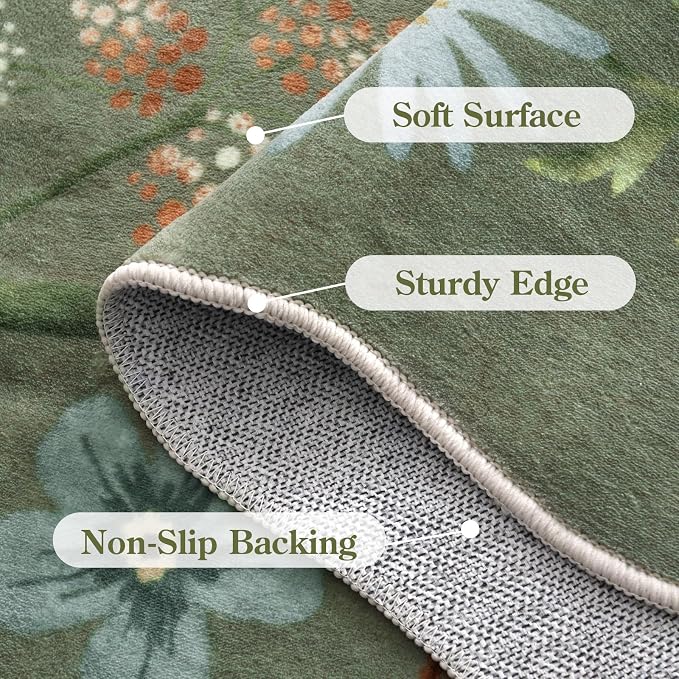 Lahome Floral Hallway Runner Rug Non Slip, Distressed Carpet - Image 7