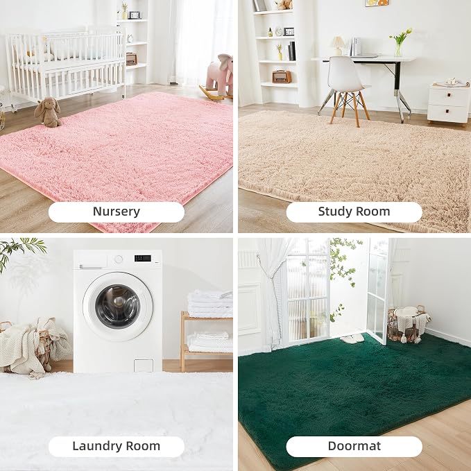Litanika 8x10 Shag Area Rug for Living Room Bedroom, Non-Shedding Modern Indoor - Image 7