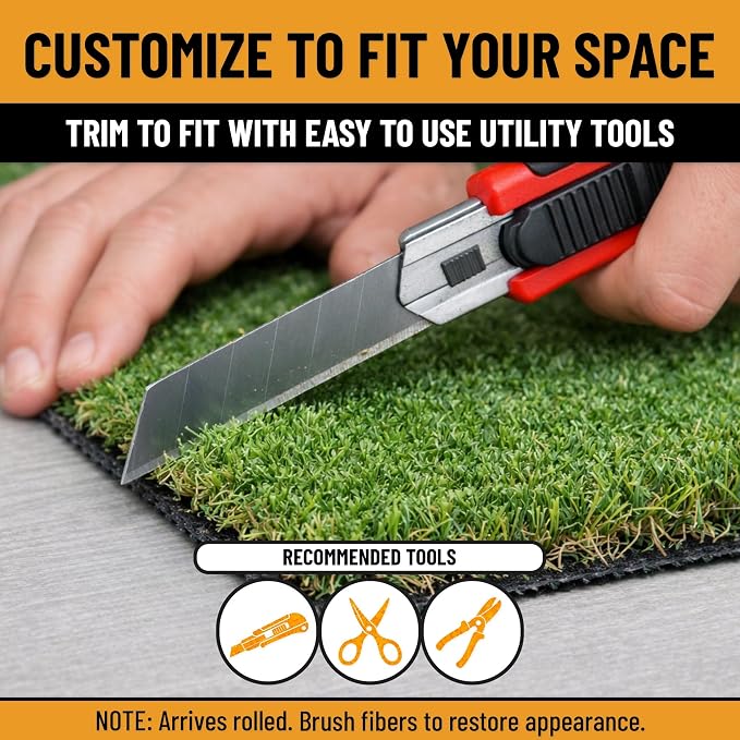 Ottomanson Artificial Grass Runner Natural 31" x 34', Realistic Grass - Image 8