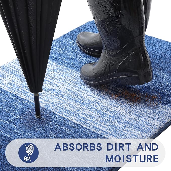 Kitinjoy Indoor Outdoor Door Mat, 70x32 Non-Slip Absorbent Dirt Trapper - Image 2