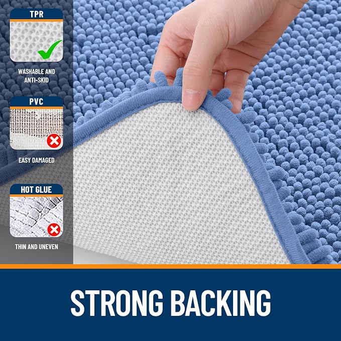 OLANLY Toilet Rugs U-Shaped 24x20, Extra Soft Absorbent Chenille Contour - Image 6