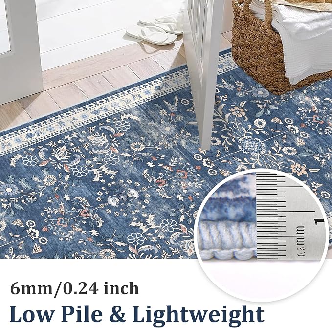 Yamaziot Washable Runner Rug 2x5 – Non Slip Boho Floral Hallway Runner Rug - Image 4