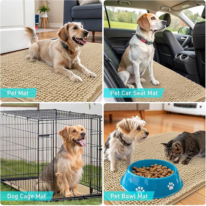 OLANLY Dog Door Mat for Muddy Paws 47x17, Absorbs Moisture and Dirt, Absorbent - Image 7