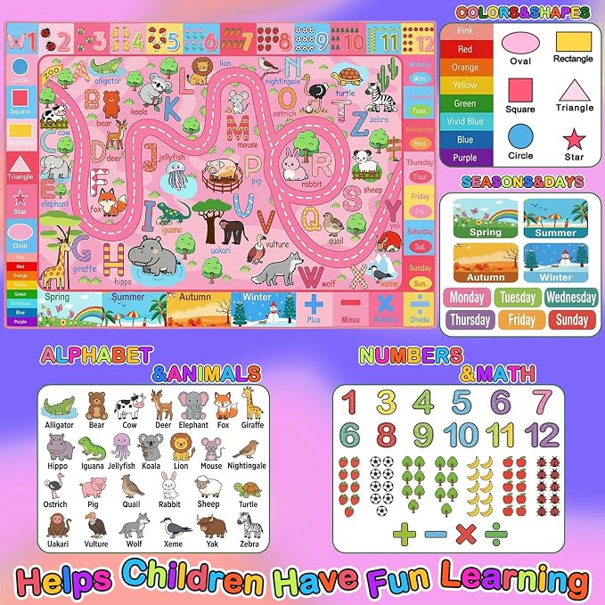 Alphabet Rug for Classroom, Kids Rugs for Playroom 3x5, Educational Area Rug - Image 3