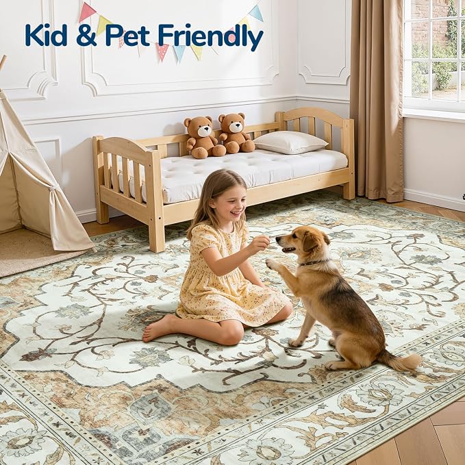Lessymo Washable Area Rug for Living Room, 9x12 Large Rugs - Image 4