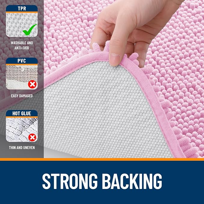 OLANLY Bathroom Runner Rugs 59x20, Extra Soft Absorbent Chenille Bath Rugs - Image 6