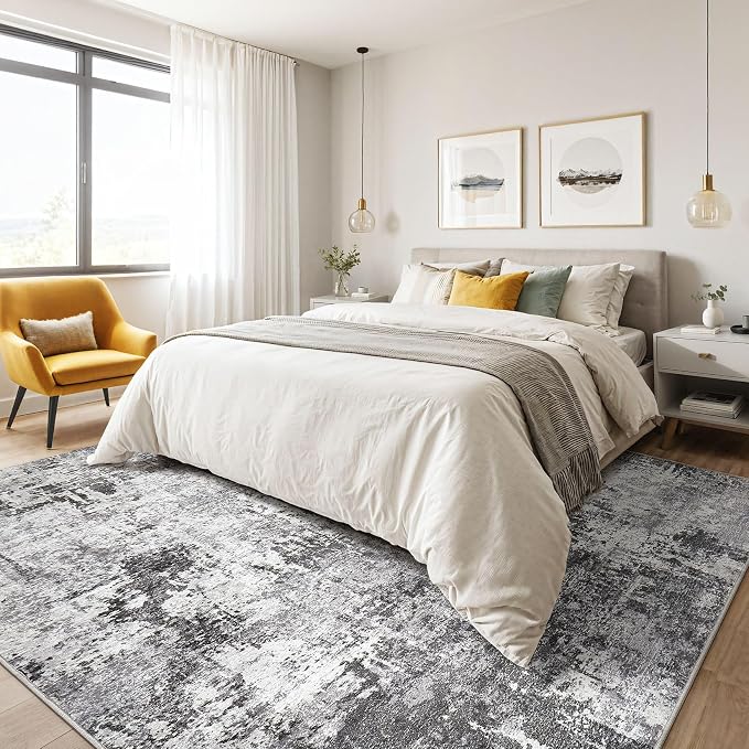 7x10 Area Rug Living Room: Washable Large Abstract Modern Soft Stain Resistant - Image 4
