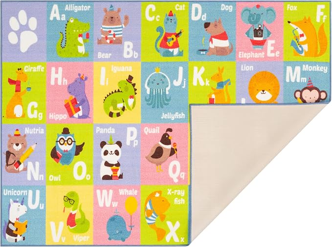 KC Cubs 3x5 ABC Alphabet Animal Rug – Educational Non-Slip Play Mat - Image 9
