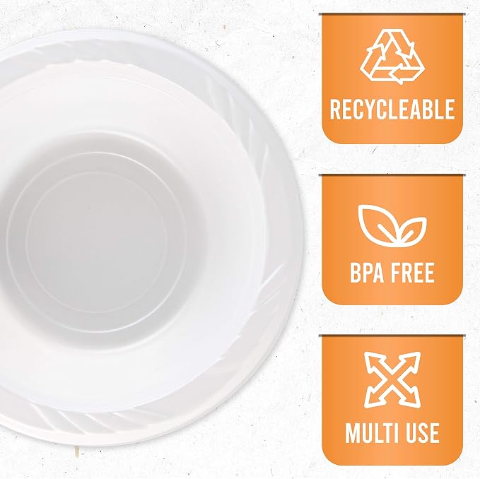 400 Count Disposable 5 ounce White Plastic Dessert Bowls - Image 5