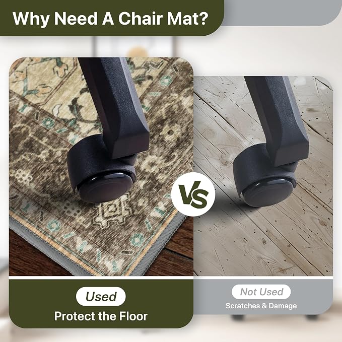 36"x60" Office Chair Mat for Hardwood Tile Floor, Under Desk Carpet Protector - Image 4