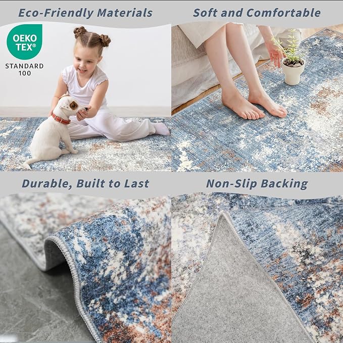 4x10 ft Extra Wide Hallway Rug – Non-Slip Washable Large Carpet Runner - Image 6