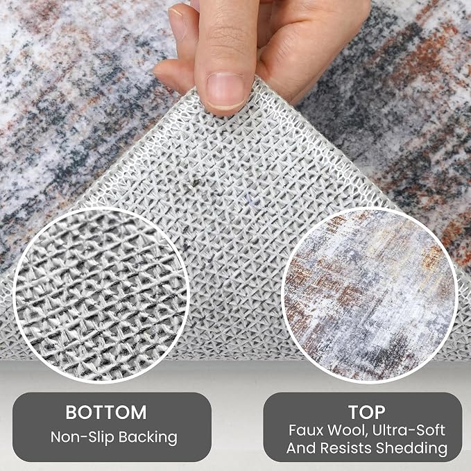IOHOUZE Abstract Runner Rug 3x7 Ft Washable Runners - Image 4