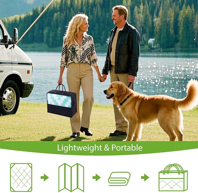 Smiry Waterproof Outdoor Rug 6x9 ft, Reversible Plastic Straw Patio Camping Rugs - Image 6