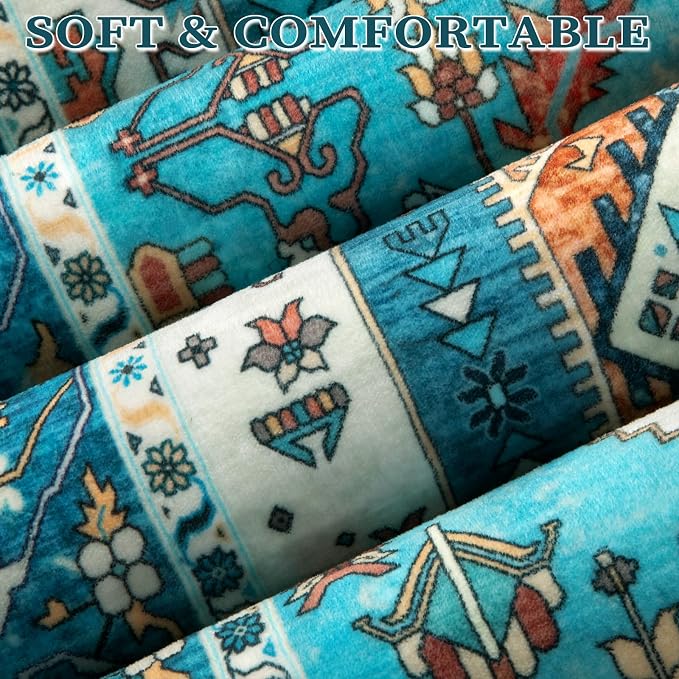 SERISSA Area Rug 3x5 Boho Blue Rugs - Image 5