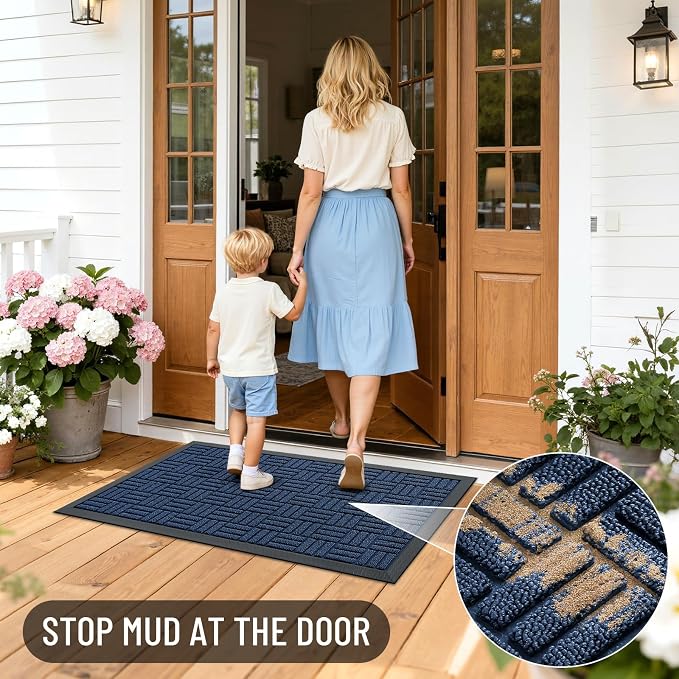 OLANLY Front Door Mat Outside Entrance 59x23, Heavy Duty Sturdy Natural Rubber - Image 7