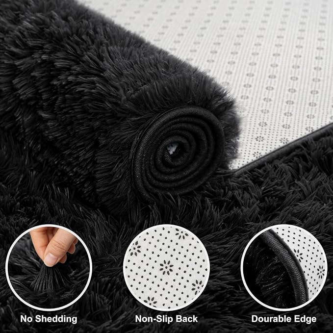 Shag Area Rugs for Bedroom Living Room, 5X8 Ultra Soft Fluffy Area Rugs for Dorm - Image 4
