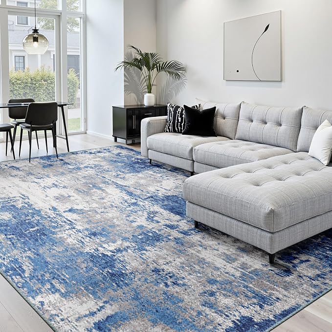 RELEANY Washable Area Rugs 5'x7' Non-Slip Modern Abstract Soft - Image 2