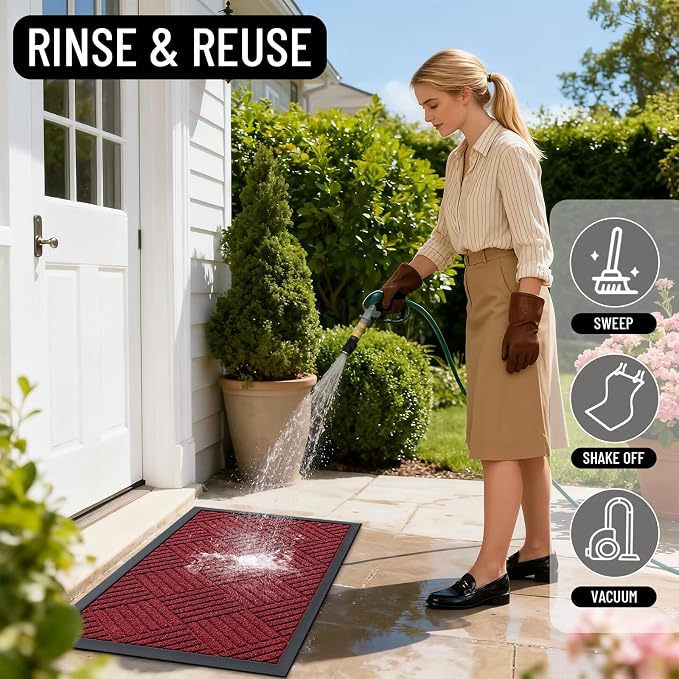 OLANLY Front Door Mat Outside Entrance 47x23, Heavy Duty Sturdy Natural Rubber - Image 7