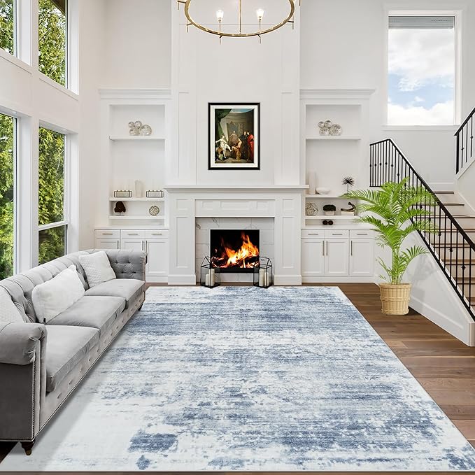 5x7 Area Rugs Washable Rug: Modern Abstract Living Room Rug Soft Anti-Skid Thin by GENTDRIZZ