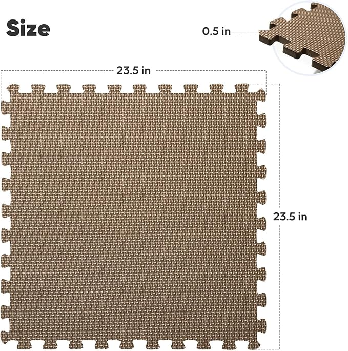 36 Pack Home Gym Mat, Puzzle Exercise Mat, EVA Interlocking Foam Floor Tiles - Image 2