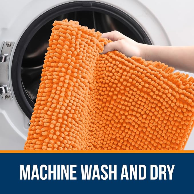 OLANLY Bathroom Rugs 30x20, Extra Soft Absorbent Chenille Bath Rugs, Rubber - Image 5