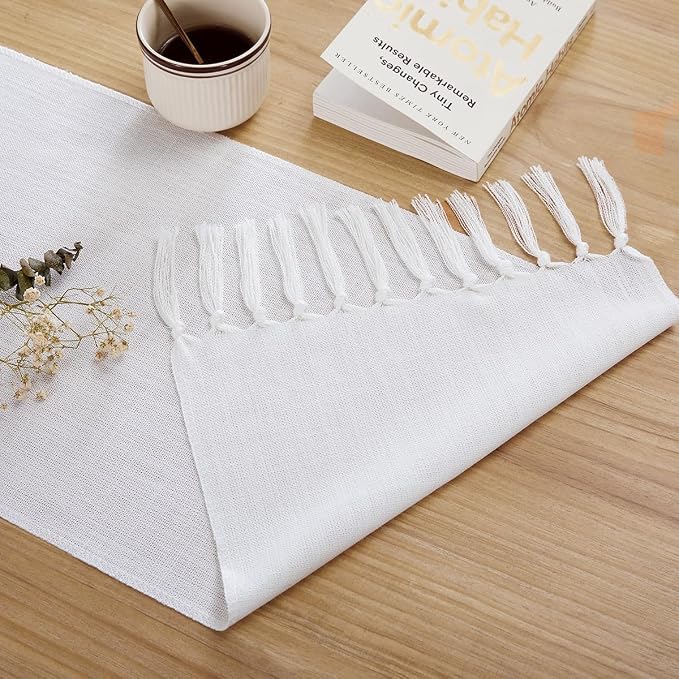 Cotton Linen Table Runner, 13x48 Inch, Machine Wash - Image 4
