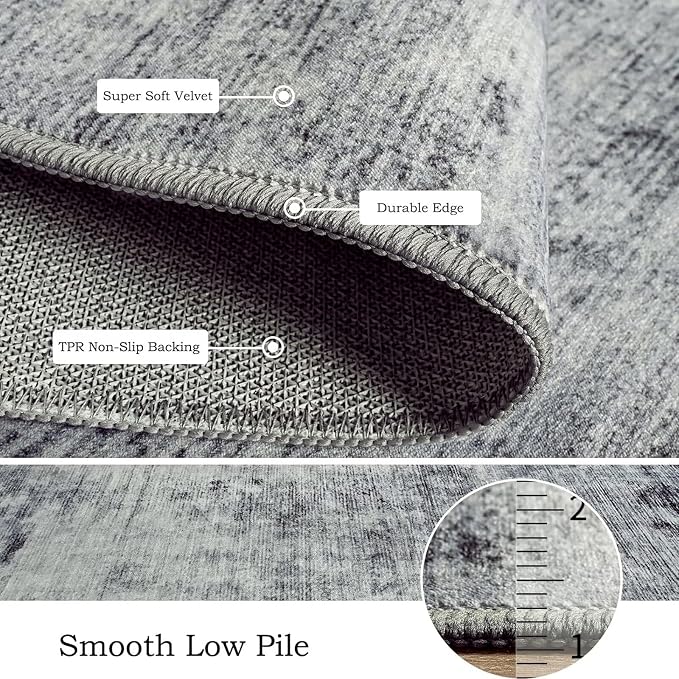 Toneed 2x6 Runner Rug Modern Abstract Hallway Rug Washable Non Slip Rubber Rugs - Image 7