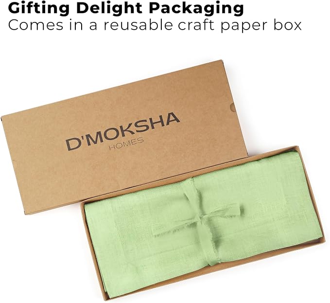 Classic Linen™ by D'Moksha Sage Green Table Runner 84 Inches Long, 100% Pure - Image 4