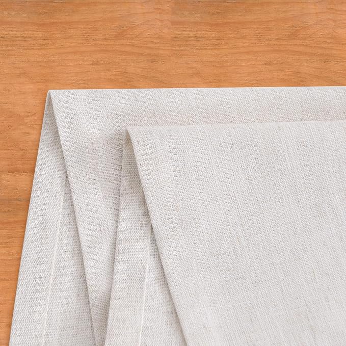 Wracra Linen Table Runner, Burlap Cream Table Runners 36 Inches Long | Rich - Image 3