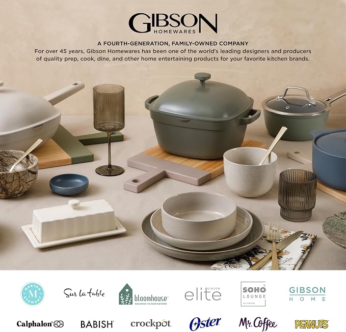 Gibson Home Rockaway 12-Piece Stoneware Dinnerware Set, Matte Finish, Service - Image 7