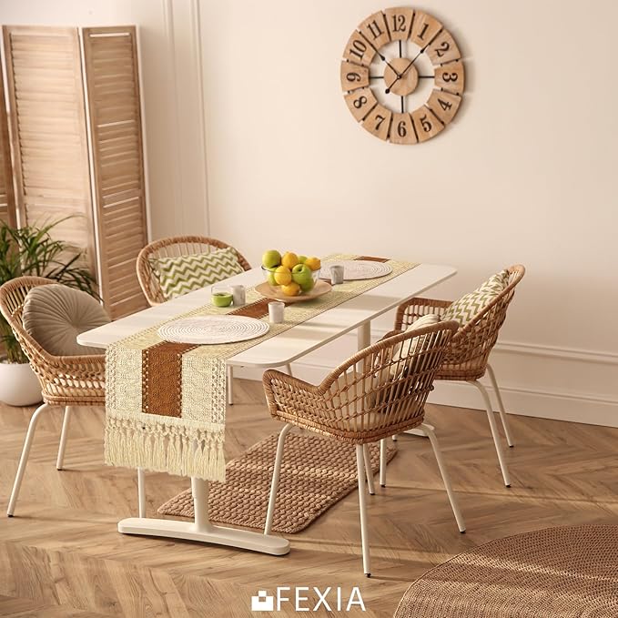Boho Table Runner for Home Decor 12x60 Fall Coffee Table Decor Caramel | 60 - Image 4