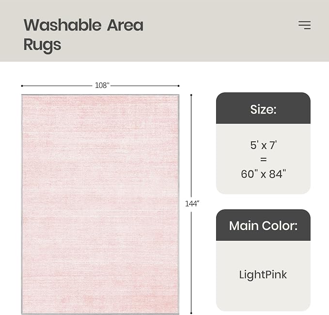 Valenrug Washable Rugs 5x7 - Image 2