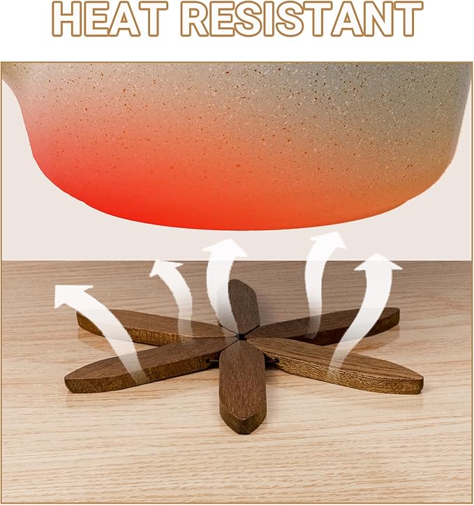Yuoyar Wooden Tree-Shaped Trivets Set - Image 5