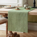 Burlap Style Farmhouse Table Runner, 14x60 Inches Grass Green | Thick Durable by ZEEMARTONLINE