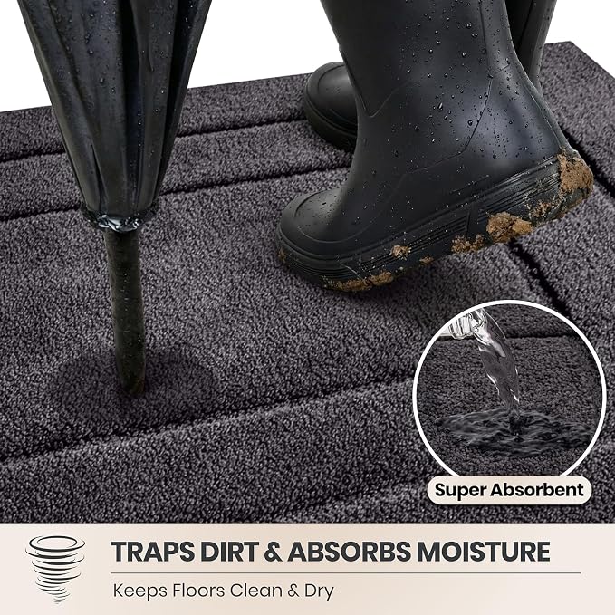PURRUGS Dirt Trapping Door Mat 20" x 31.5", Non-Slip/Skid Machine Washable - Image 2