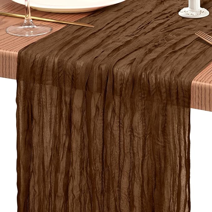 18 Pack Cheesecloth Table Runner 10FT Brown Table Runner Boho Gauze Cheese - Image 9