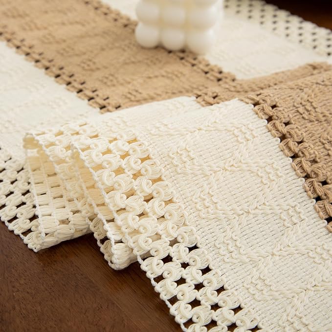Boho Brown Table Runner, 12x108 Inches | - Image 4