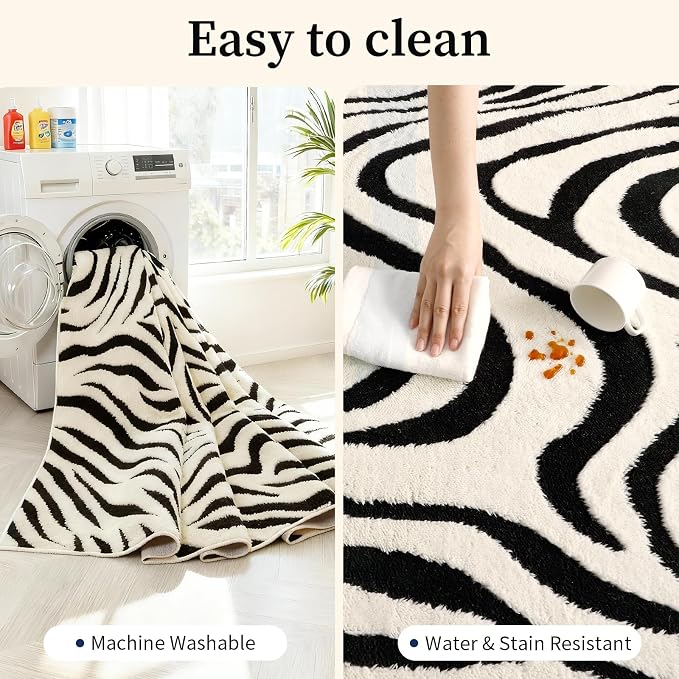 YIHOUSE 2×6 Ft Hallway Runner Rugs: Washable Zebra Striped Kitchen Rug - Image 8